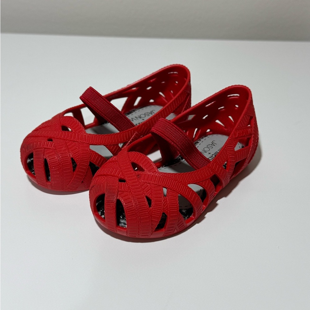 Mini Melissa Jason Wu Baby Shoes Red Jelly Flats Size 5 Toddler US - Picture 3 of 9